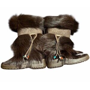 Pajar Aprés Ski 100% Fur Winter Boots EUR 36 Women’s Size 5.5-6 Brown Goat Fur